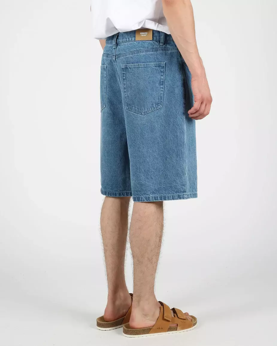 Wemoto Blue Denim 5-Pocket Shorts Herren blau